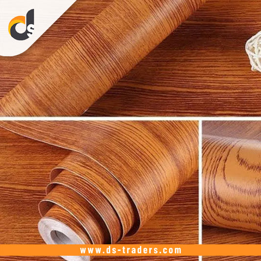 Traders Wood Texture Wall Sheet (Brown+Black)