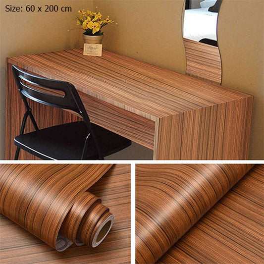 Traders  Wood Texture Wall Sheet (Brown+Black)