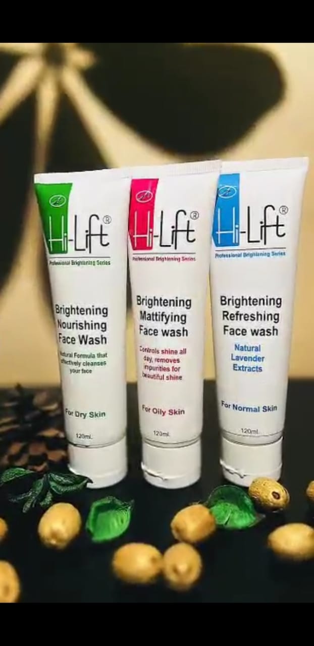 "Hi-Lift Professional Brightening Face Wash Collection – For Dry, Oily & Normal Skin"