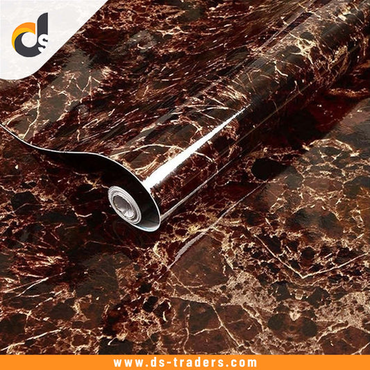 Traders  Wood Texture Wall Sheet (Brown+Black)